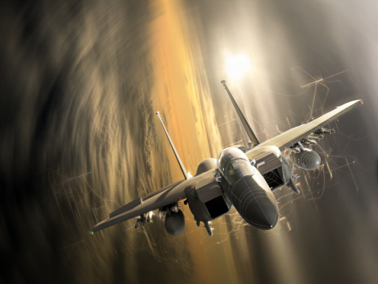 보잉은 한국 공군의 F-15K 성능개량 사업으로 기체 전방부 교체를 제안했다. 사진은 보잉의 F-15EX 그래픽. 보잉 제공