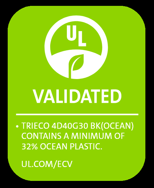 유엘솔루션즈에서 발급한 삼양사 트리에코 4D의 ‘ECV 오션 플라스틱’ 인증 마크. 삼양사 제공