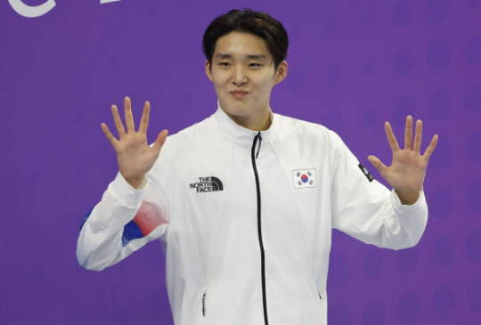 수영 국가대표 김우민. 뉴시스