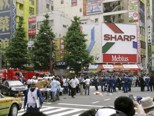 2008년 아키하바라역 ‘묻지마 살인’ 사건 현장. 교도 연합뉴스