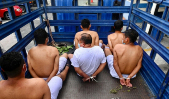 기사와 직접 관련이 없는 사진. 경찰에 붙잡인 갱단원들. AFP 연합뉴스