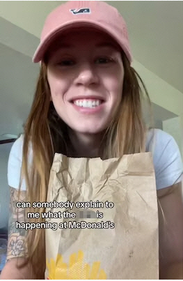 맥도날드 제품의 가격이 너무 비싸졌다고 성토하는 한 틱톡커 @hannajjones/TikTok Chatchai Somwat