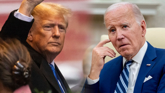 도널드 트럼프(왼쪽) 전 미국 대통령과 조 바이든 현 미국 대통령. AP 연합뉴스