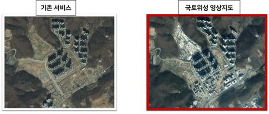 아파트 단지 건설 진행 현황 파악이 가능한 국토위성 영상지도국토교통부 제공