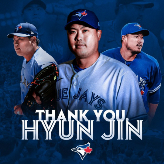 MLB 토론토는 22일 류현진의 KBO리그 복귀 소식이 전해지자 X(옛 트위터)에 류현진에 대한 고마움을 전하는 게시물을 올렸다. 토론토 블루제이스 X 캡처