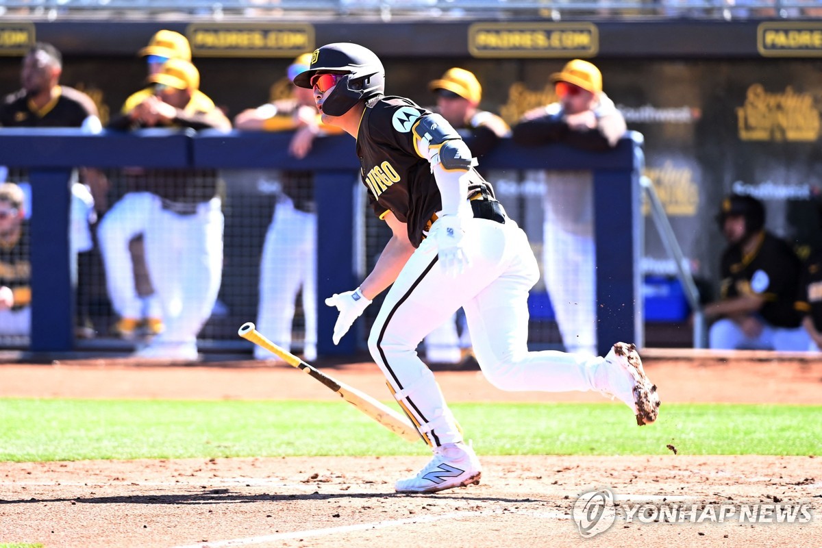 지난 23일 다저스전을 치르는 김하성[게티이미지/AFP=연합뉴스]