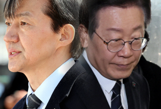 조국(왼쪽) 전 장관과 이재명 더불어민주당 대표. 연합뉴스