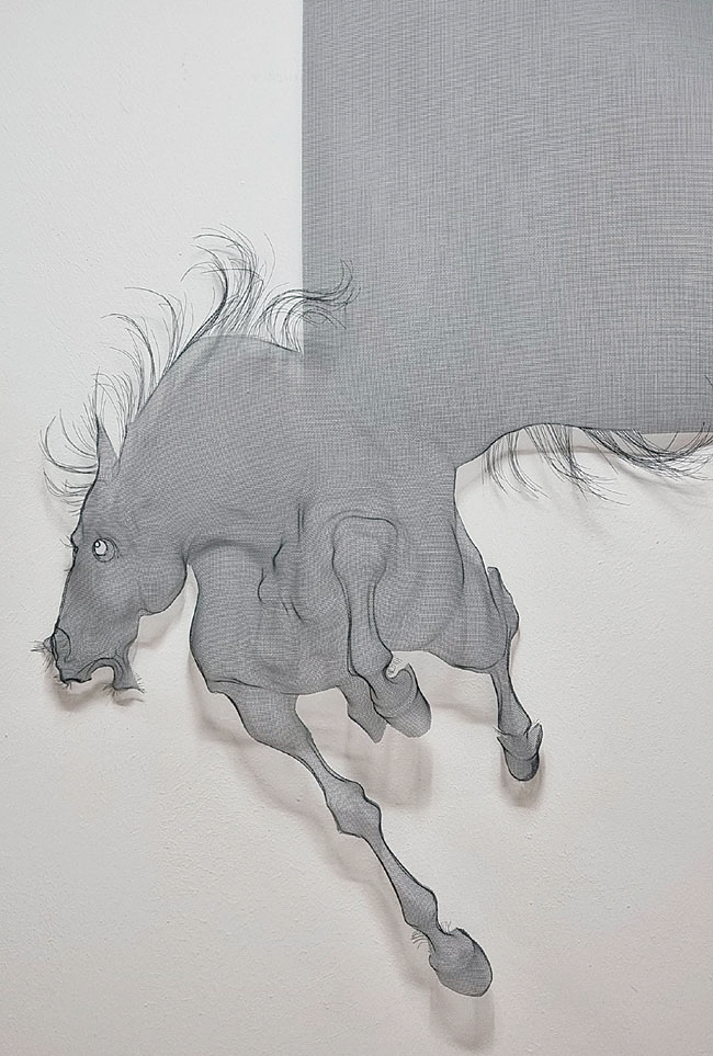 박성태, 약동, 140×70㎝, 알루미늄스크리닝, 2024.