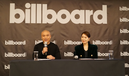 빌보드 마이크 반(왼쪽) 사장과 김유나 한국 지사장.