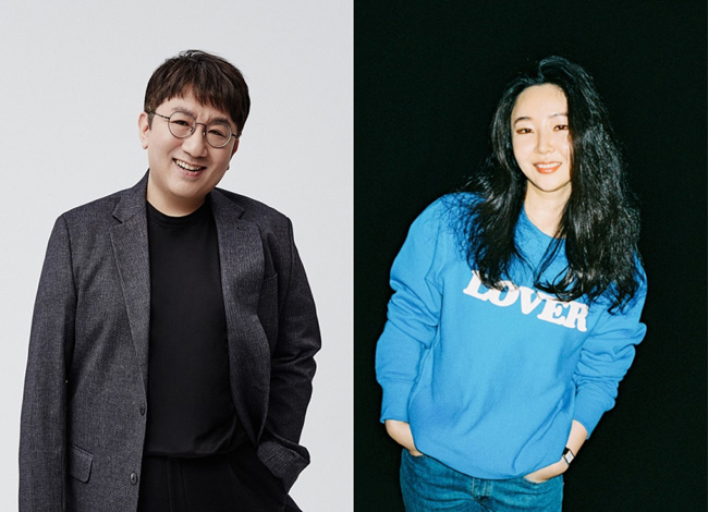 방시혁(왼쪽), 민희진.