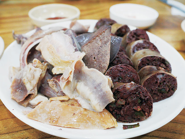 황등시장 피순대