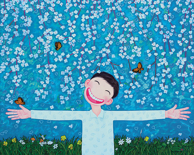 이순구 ‘자연을 품은 아이’, 90x72㎝, 캔버스에 유채, 2024.