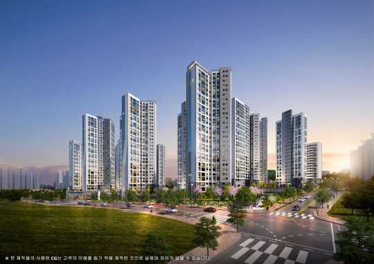 김포 북변 우미린 파크리브 투시도. 우미건설 제공