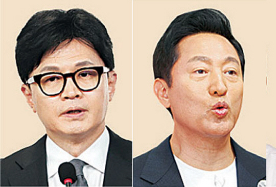 한동훈(왼쪽) 전 국민의힘 비상대책위원장과 오세훈 서울시장