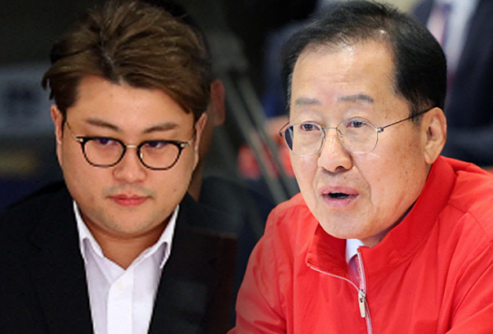 가수 김호중(왼쪽)과 홍준표 대구 시장. 연합뉴스, 뉴시스