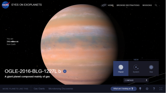 지구에서 40광년 떨어진 물고기자리 내의 글리제12b의 상상도. 최근 발표된 두 개의 논문에서 과학자들은 이 행성이 생명체가 살 수 있을 가능성이 높은 행성들 중 지구에서 가장 가깝다고 밝혔다. 나사 홈페이지 캡처