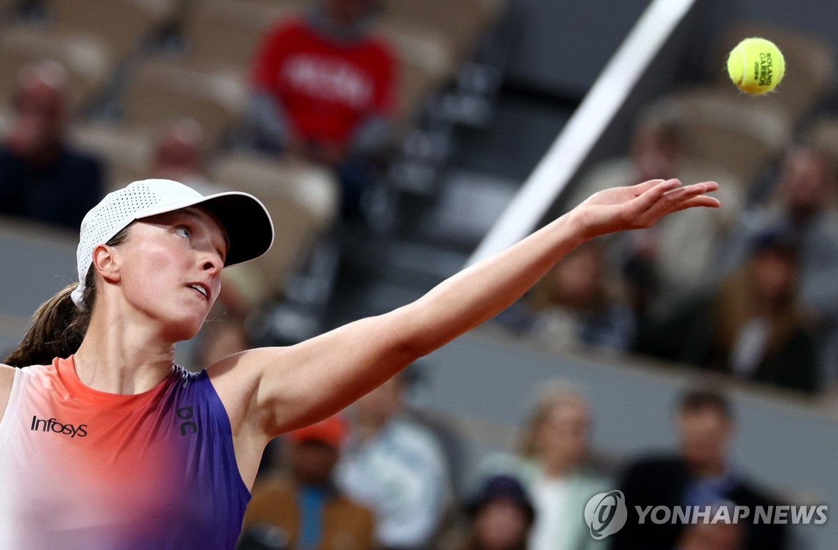 시비옹테크의 2회전 경기 모습.[로이터=연합뉴스]