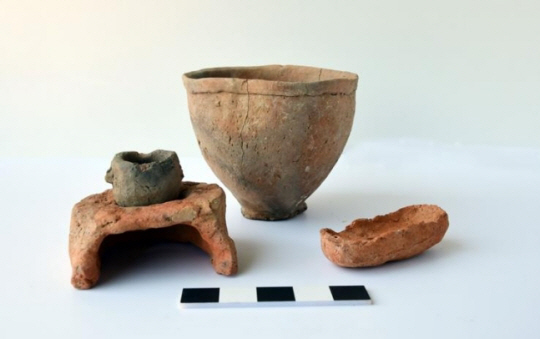 군곡래 패총 출토 유물 해남군 제공