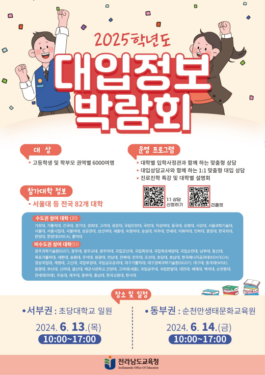 2025 대입정보 박람회. 전남도교육청 제공