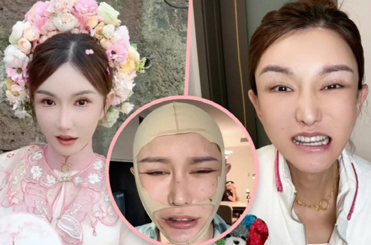 220만명의 구독자를 보유한 중국 인플루언서 겸 트랜스젠더 ‘메이나’. 왼쪽은 성형수술 전의 모습. SCMP 보도 캡처
