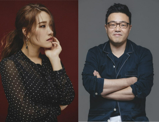 가수 손승연(왼쪽)과 안성일 더기버스 대표