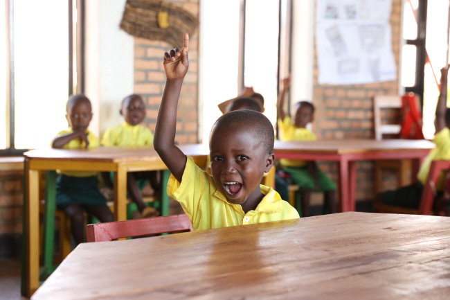 은고마주에 위치한 비타레 영유아센터 3∼4세 반에서 수업중인 아동의 모습. 초록우산 제공