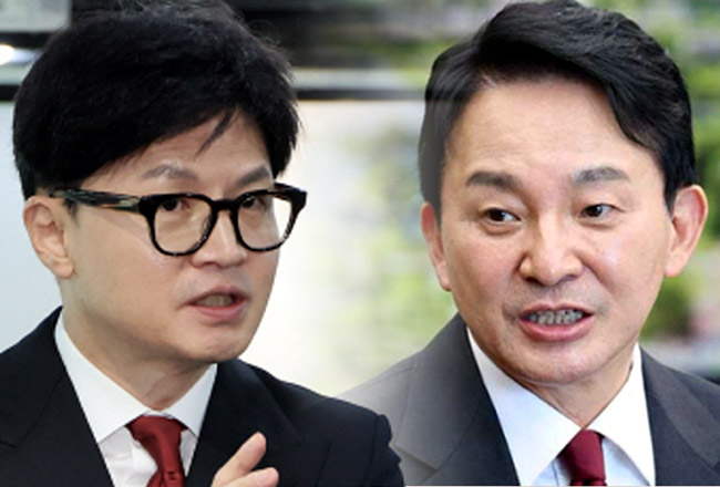 한동훈 전 비상대책위원장과 원희룡 전 국토교통부 장관. 연합뉴스