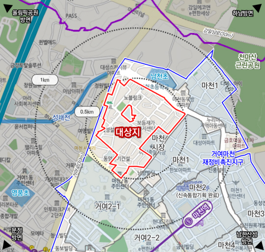 마천5구역 위치도. 서울시청 제공