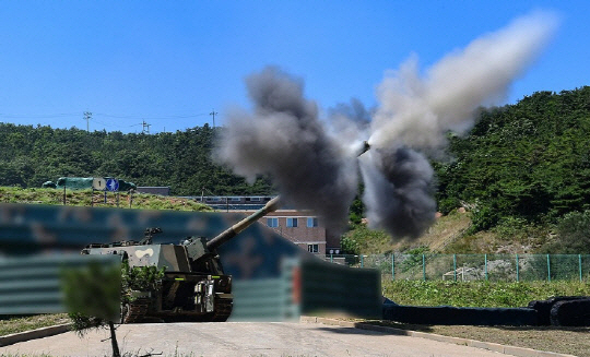 해병대가 서북도서에서 해상 사격훈련을 하는 모습. 합참 제공
