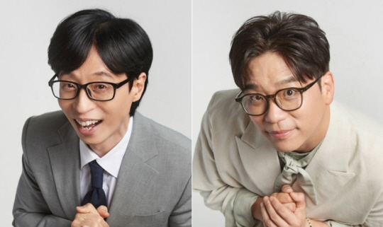 방송인 유재석(왼쪽)과 가수 이적