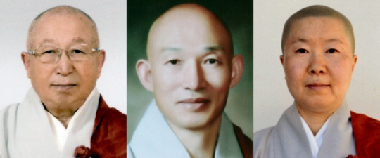 조계종 명장으로 지정된 무상 스님(왼쪽부터), 흥선 스님, 도운 스님. 대한불교조계종 제공