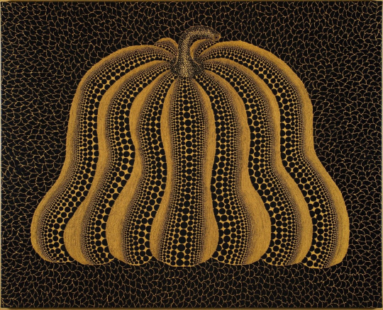 구사마 야요이의 ‘호박(A-Pumpkin (CSYR)’, 캔버스에 아크릴, 130.3x160cm, 2014 서울옥션 제공