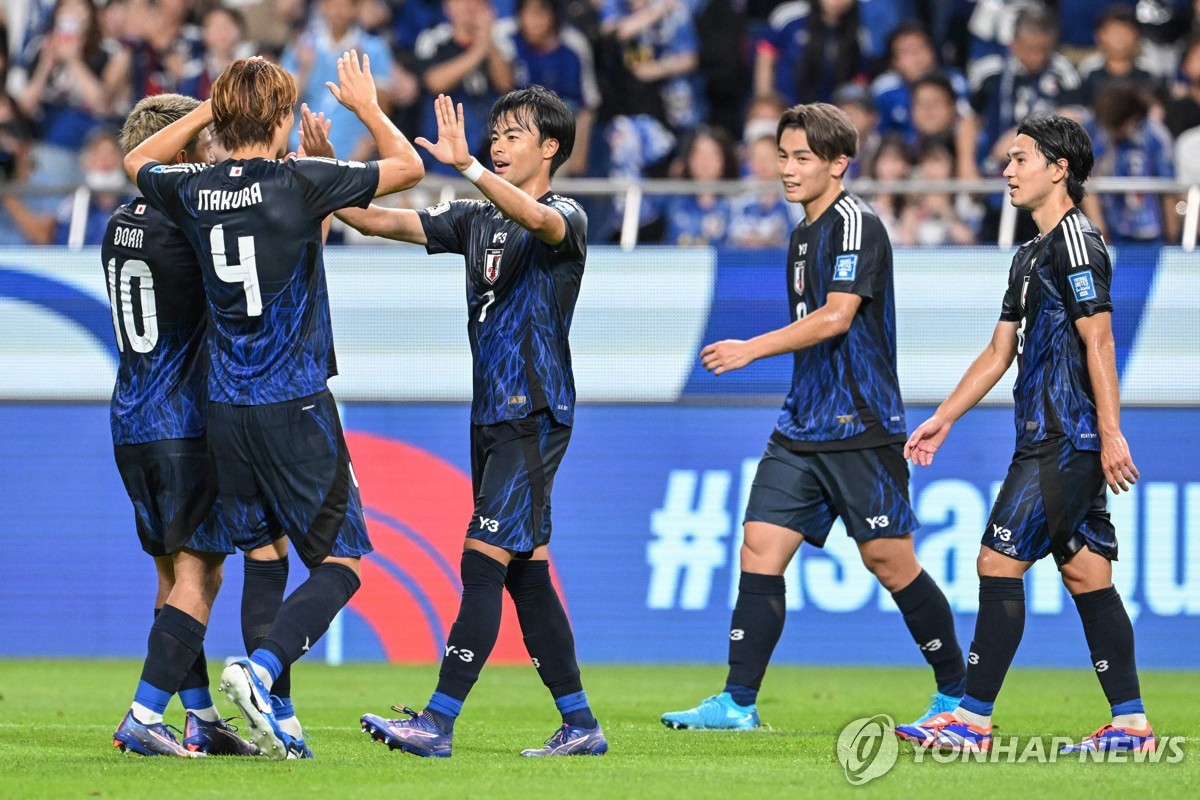 일본 축구대표팀 선수들[AFP=연합뉴스]