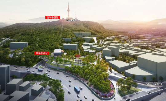 남산 곤돌라 조감도.서울시청 제공