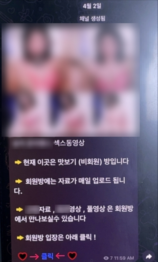 허위 성착취 영상물 광고 글이 담긴 SNS. 부산경찰청 제공