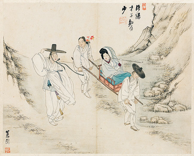 신윤복의 ‘휴기답풍’.