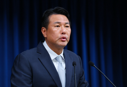 김태효 국가안보실 1차장이 22일 서울 용산 대통령실청사에서 현안 관련 브리핑을 하고 있다. 뉴시스