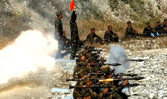 북한 서부지구 조선인민군(북한군) 특수작전부대 전투원들의 훈련 모습. 조선중앙TV 캡처. 뉴시스