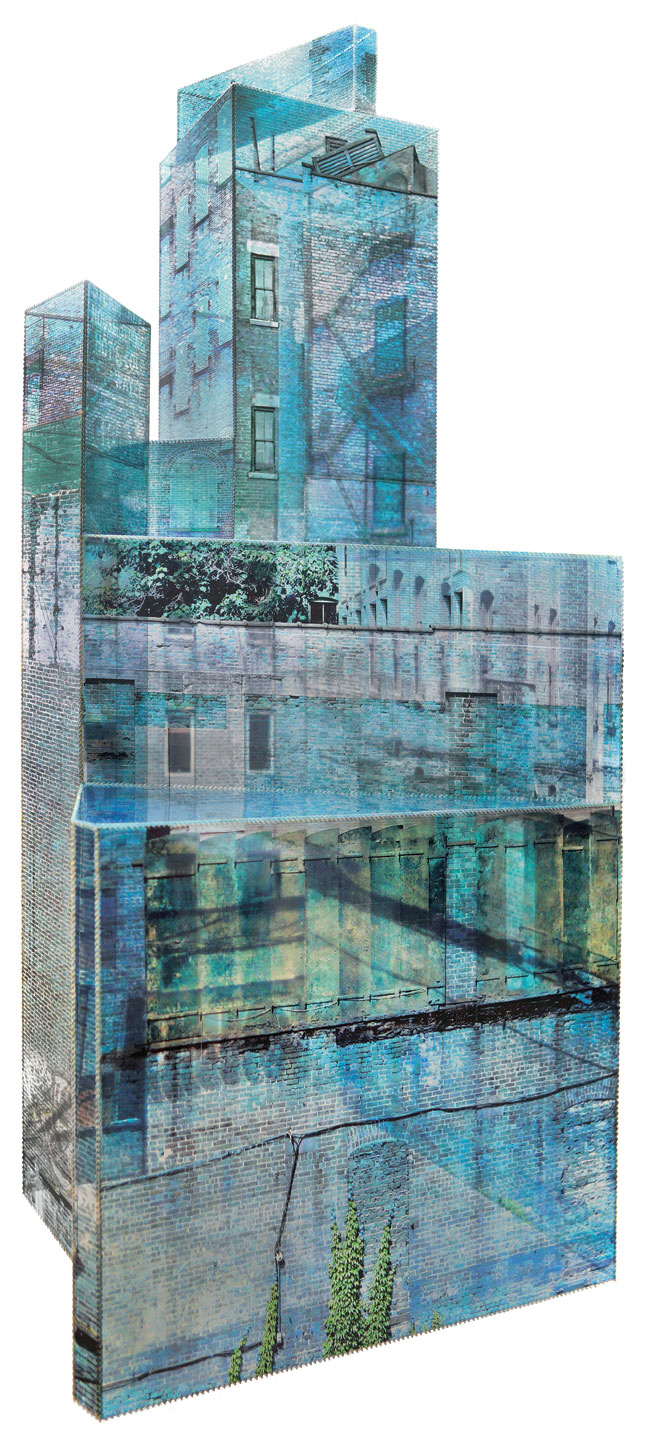 빌딩 연작 중 뉴욕을 소재로 한 ‘블루 빌딩(Blue building)’, 110×52×37㎝, 2024.