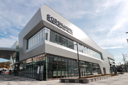 지난 1일부터 임시 운영 중인 용인공영버스터미널 전경. 용인시청 제공