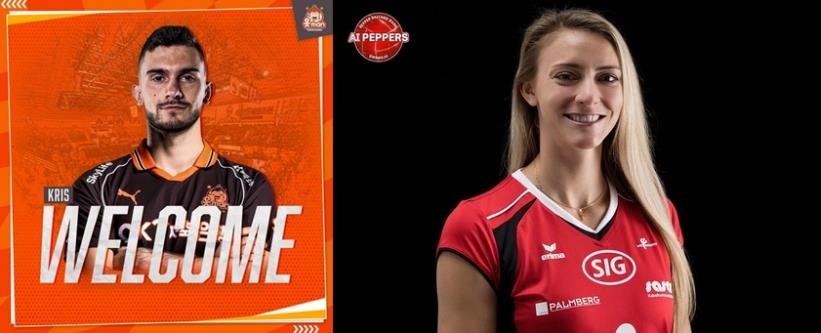 OK저축은행과 페퍼저축은행의 새 외인 크리스(왼쪽)와 프리카노[OK저축은행/ 페퍼저축은행 제공. 재판매 및 DB 금지]