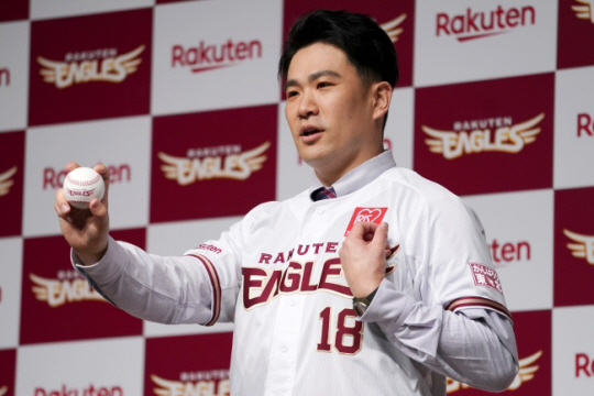 2021년 NPB 라쿠텐으로 복귀할 당시의 다나카 마사히로. AP뉴시스