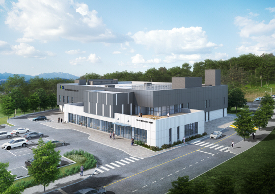 한국건설생활환경시험연구원(KCL)이 26일 경남 밀양에서 착공한 나노소재·제품 안전성평가 지원센터 조감도. 한국건설생활환경시험연구원 제공