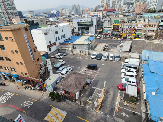 신당역 주차타워 건립 부지 전경.중구청 제공