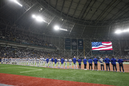 올해 3월 고척스카이돔에서 열린 MLB 개막전 모습.AP뉴시스