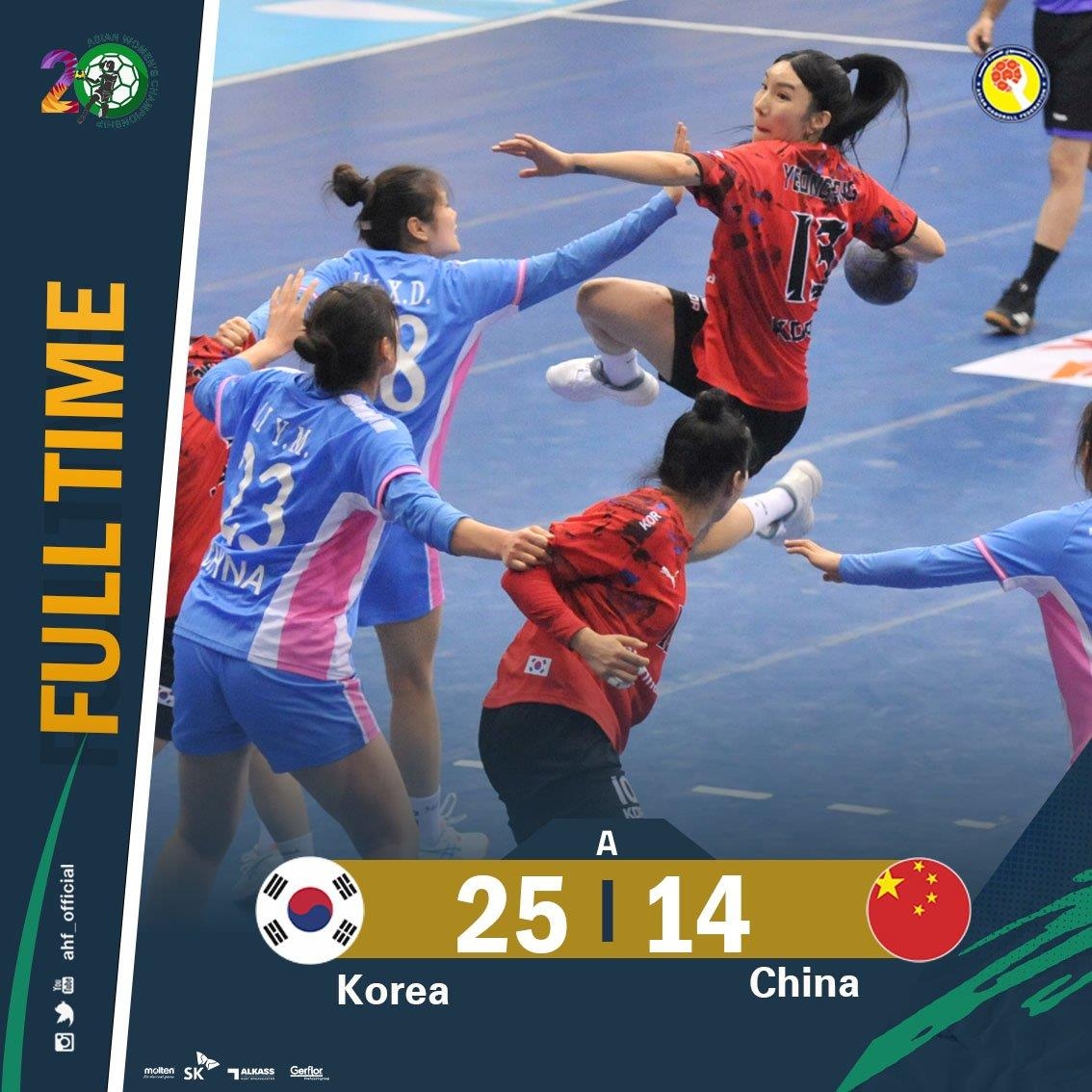한국과 중국의 경기 결과 [연합뉴스]
