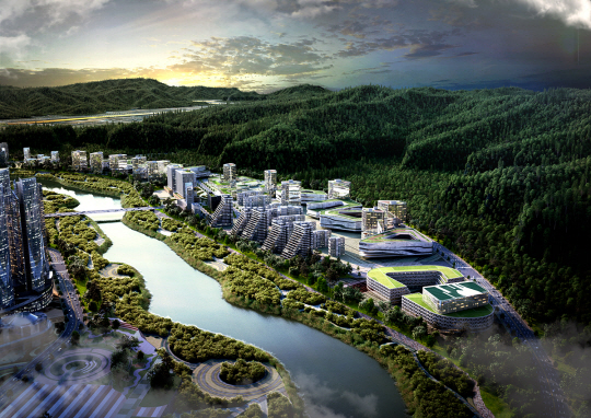 대구·경북(TK)신공항  배후 신도시 조감도. 대구시청 제공