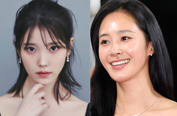 아이유(왼쪽)와 유리. 뉴시스