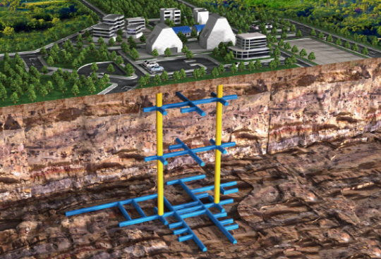 강원 태백시에 들어설 연구용 지하연구시설(URL) 개념도.한국원자력환경공단 제공