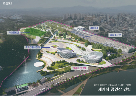 울산 삼산매립장에 조성될 세계적 공연장 조감도. 울산시청 제공